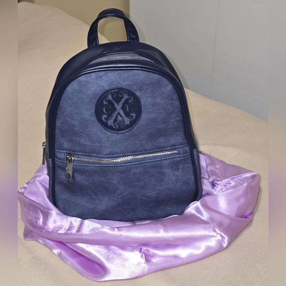 Christian Lacroix NWT Blue Backpack 9 1/2" X 10" With Dust Bag (F)